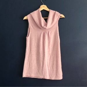Modern knit cowl neck sleeveless top